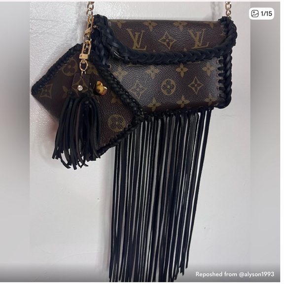 Louis Vuitton Handbags - Louis Vuitton Brown and Black Fringe Bag